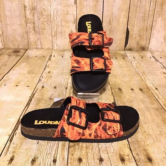 Loudmouth Frankie Youth Flame Sandals 2M - Picture 1 of 6